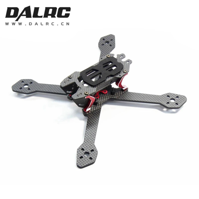

DALRC Title X212 212mm Wheelbase 4mm Arm Carbon Fiber FPV Racing Frame Kit w/ Buzzer LED Board 97g for RC Racer Drone Quadcopter
