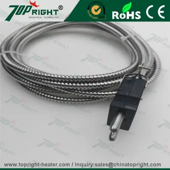 

J Type Thermocuple Sensor with 3m metal bellow tube + black male plug