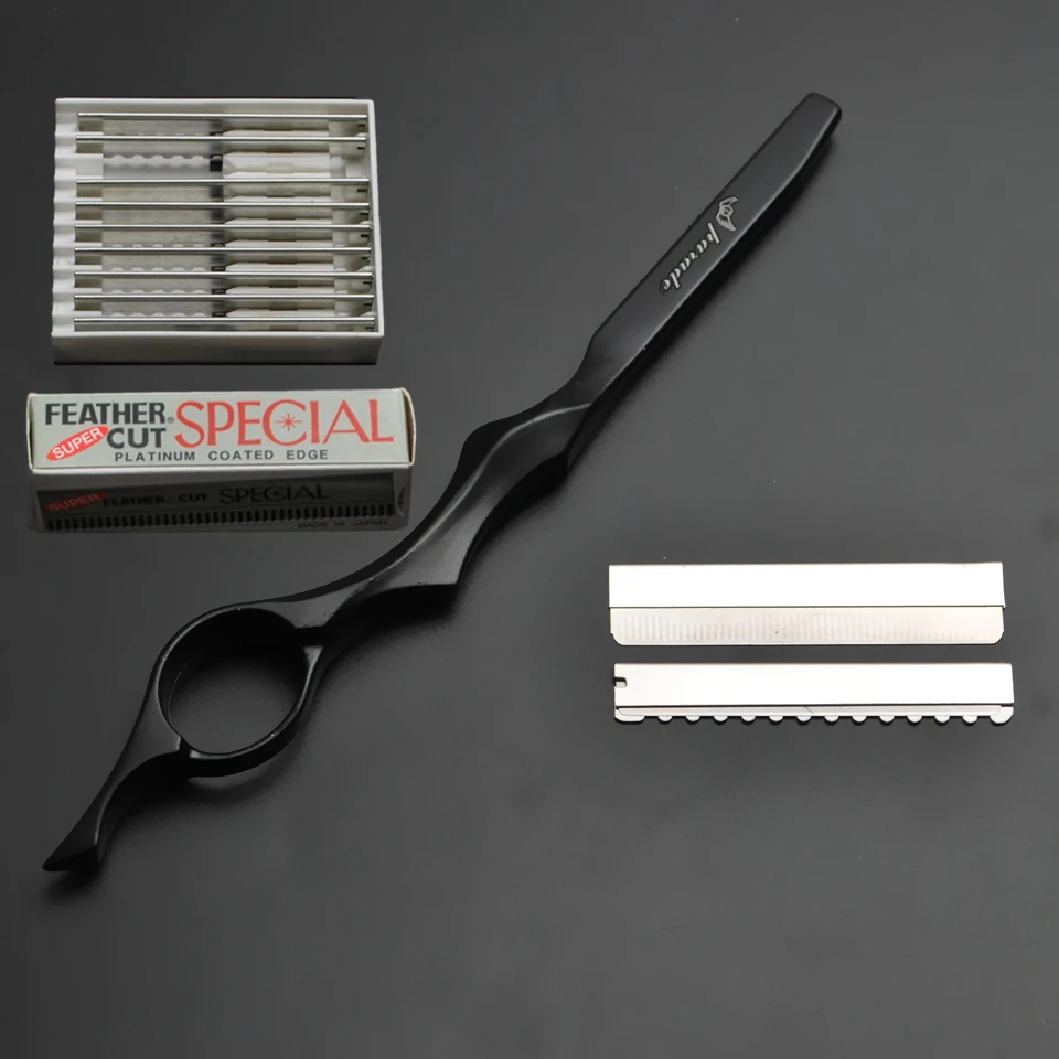 

Professional Haircutting Sharp/thin Blade Barber Razor Thin Knife Cutting Scissor Hairdresser Razor Salon Tools Equipment Kit