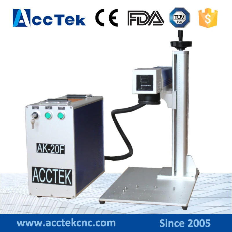 AccTek 20 Вт Волокна Лазерная марка машины для продажи для металлических и неметаллических материалов