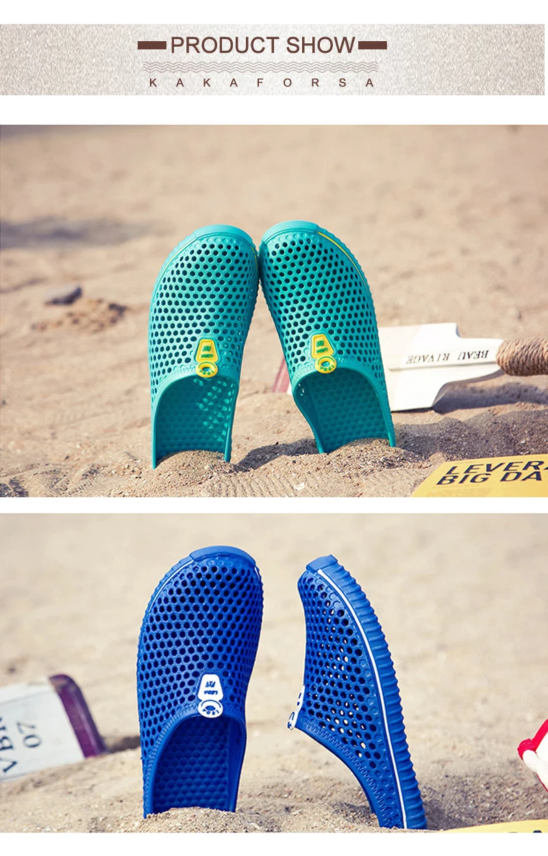 Kakaforsa/Коллекция года; женские и мужские уличные сандалии из сетчатого материала; Повседневная пляжная обувь унисекс; водонепроницаемые сандалии на плоской подошве для влюбленных