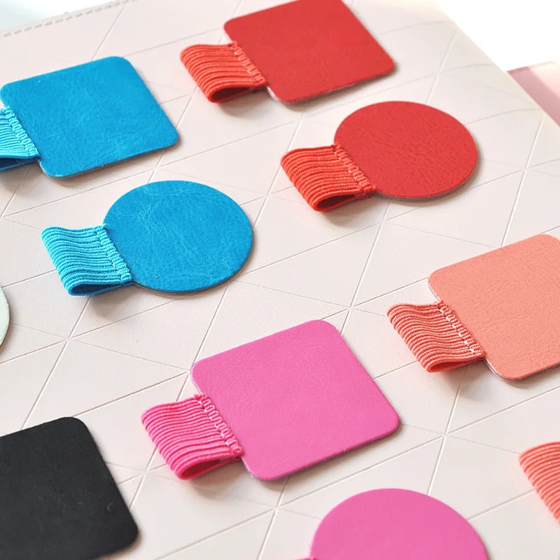 

1pc Self Adhesive PU Leather Pen Holder Rubber Elastic Loop Pen Clip Notebook Dairy Pencil Holders Office Supplies papeleria