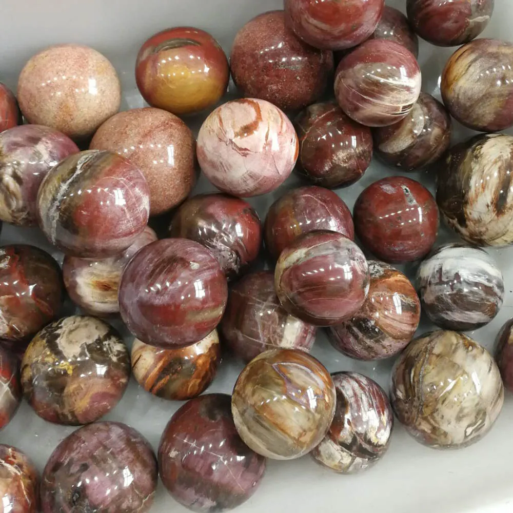 

Wholesale cheap price natural petrified wood ball wooden fossil stone ball LXM