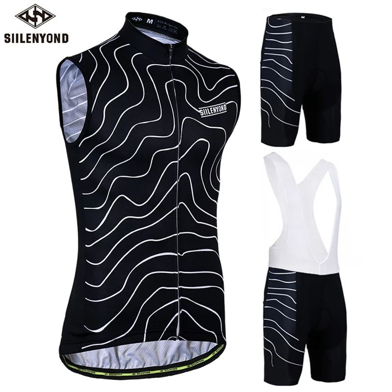 

SIILENYOND Cycling Jersey Set Sleeveless Bike Clothes Maillot Ropa Ciclismo MTB Road Bicycle Cloting Vests Wear Cycling Set