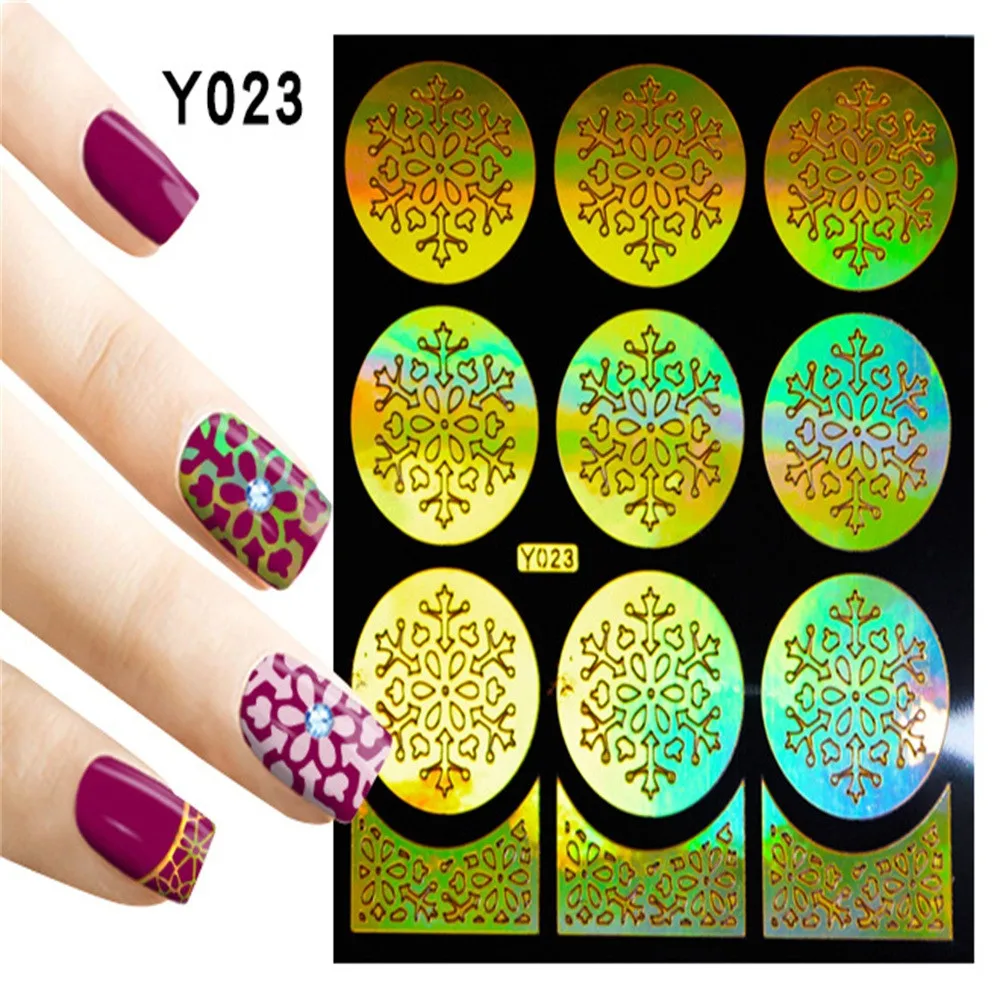 D zensiz I i Bo T rnak Sanat Vinyls Stencil 3D Nail Art Etiketler 