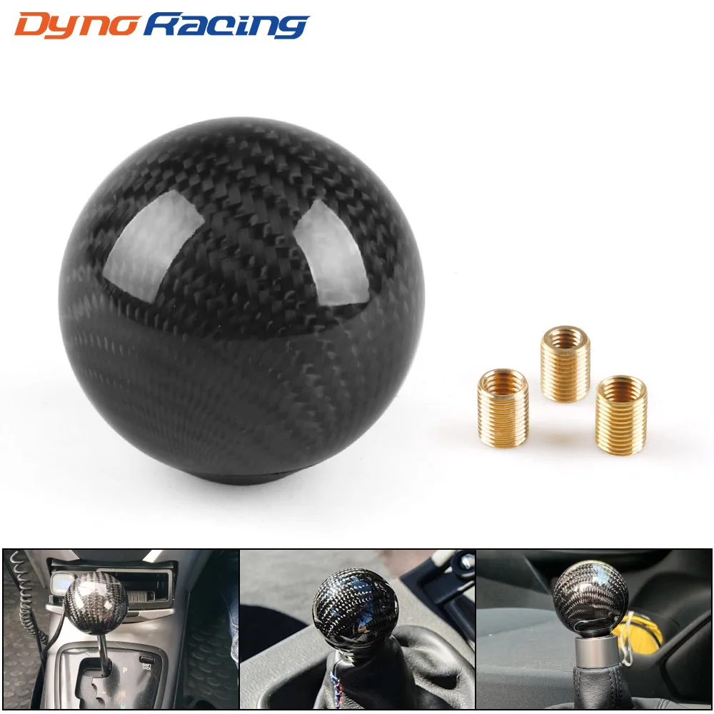 

Real Carbon Fiber Universal Car Gear Shift Knob Shifter Lever Round Ball Shape No number style BX101579