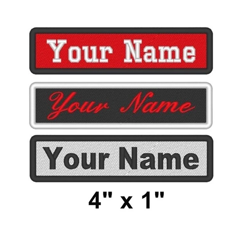 

Custom Embroidered Name Tag Badge Sew on Patch Motorcycle Biker Cap Scarf Bag Vest Personalized Beanie Club Logo Wholesale