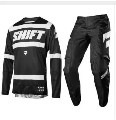 

Fit for Shift 3lack Black Strike Motocross Jersey+Trousers 2018 MX MTB DH Downhill Offroad Motocross Kit Motocross Suit