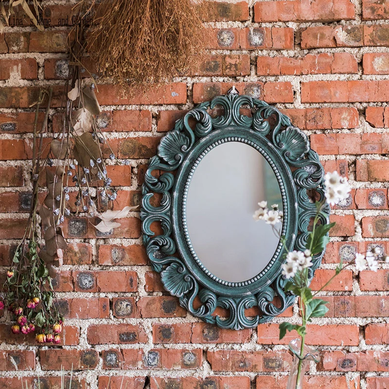 

vintage rustic handcrafted round metal wall mirror decorative