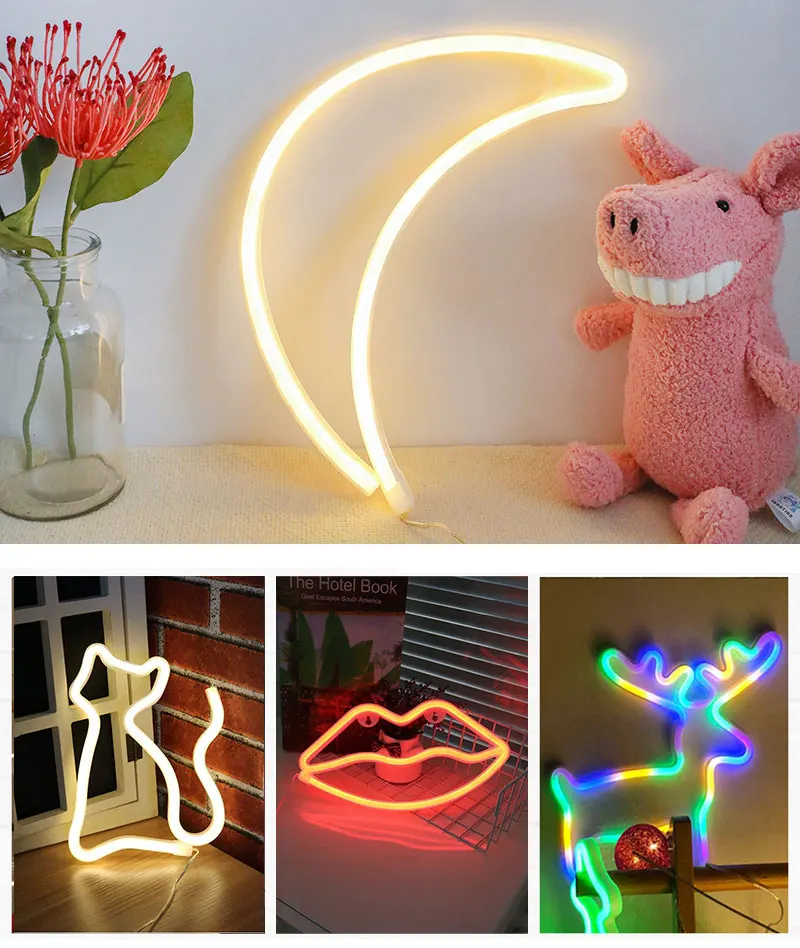 LED Home Neon Word Sign Neon Letters Light Art Decorative Lights Wall Decor for Kids Baby Room Christmas Wedding Party (10)