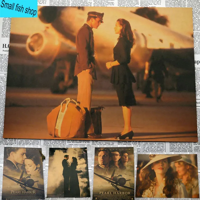 

Pearl Harbor Kate Beckinsale Ben Affleck Home Furnishing decoration Kraft Movie Poster Drawing core Wall stickers