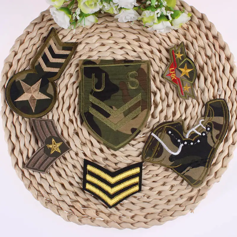 

Prajna Mixed Cool Military medal Patch Cheap Embroidered Star Patches Iron On Kids Biker Patch For Badges DIY Garment A