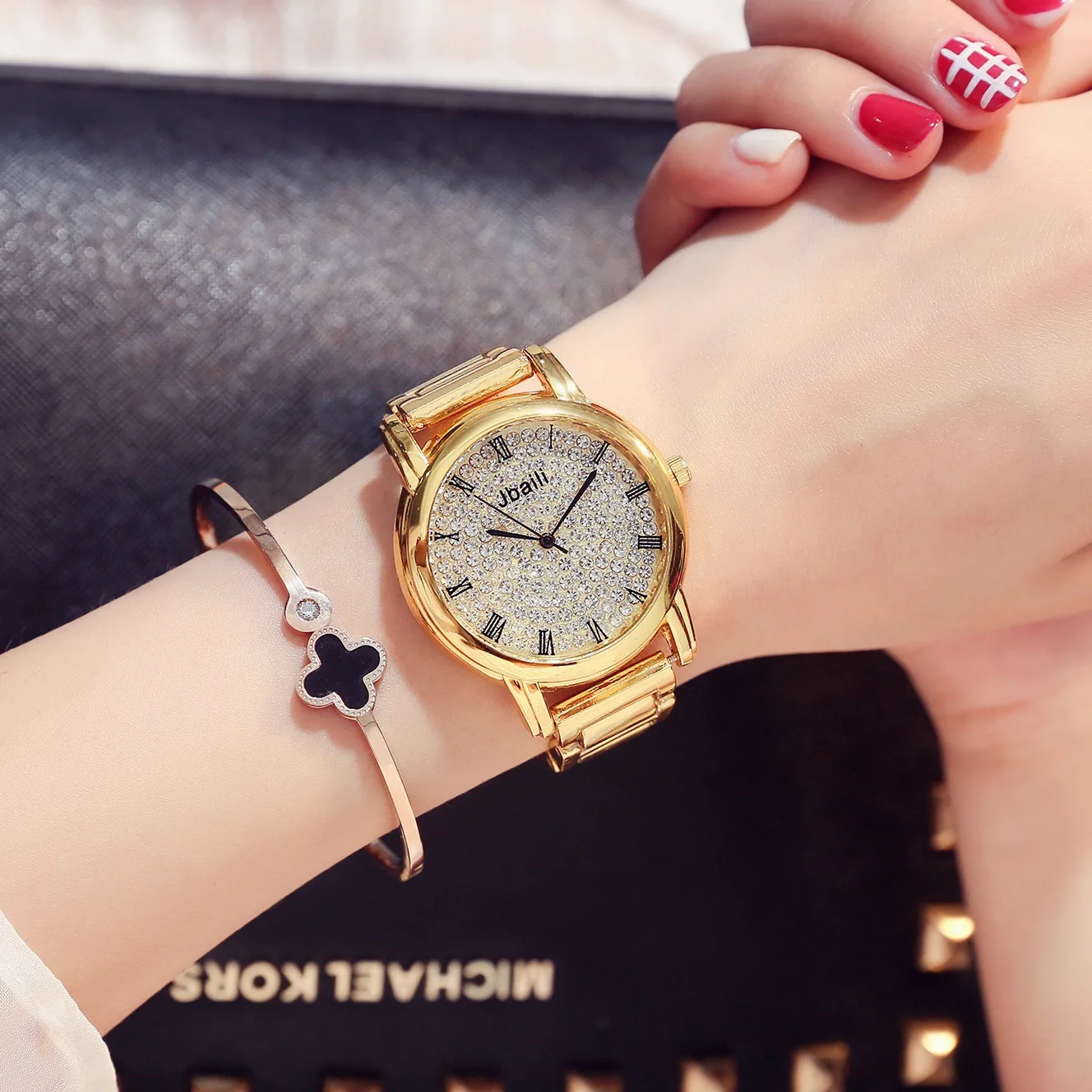 

Golden Women's Watches Quartz Watches Stainless Steel Woman Watch Ladies Watches Top Brand Luxury Relogio Feminino Gold Color