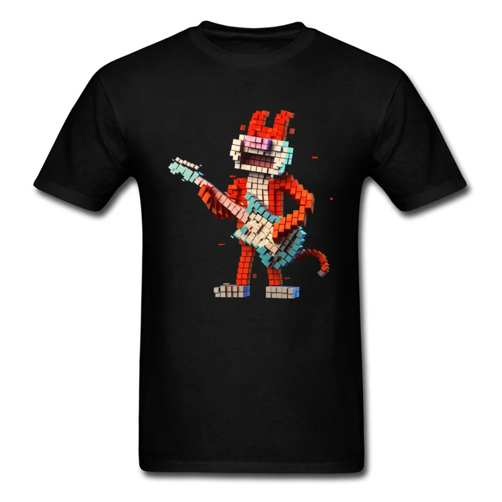 Smells Like Cat Spirit 2018 Fun Men Tops Building Blocks Cartoon T-shirt 3D Fox Guitar Player Band Team Clothing Unique Design Smells Like Cat Spirit 2018 Fun Men Tops Building Blocks Cartoon T-shirt 3D Fox Guitar Player Band Team Clothing Unique Design