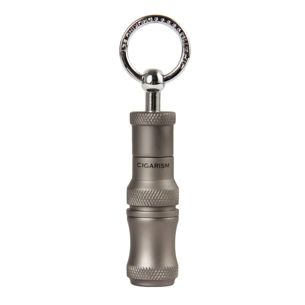 CIGARISM Double Size Detachable Cigar Punch Cutter with Buckle (Grey