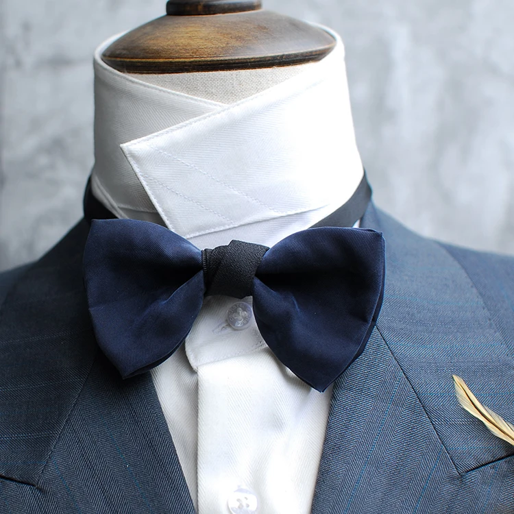 Novelty Deep Blue Men Formal or Wedding Bow Tie Necktiein