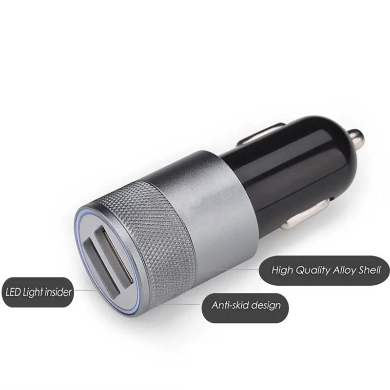 2 порта Mini Dual USB Автомобильное зарядное устройство для phonemax быстрой зарядки 5 В 2A 1A