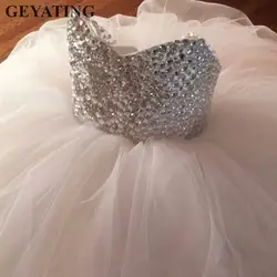 Новинка 2019 года, свадебные платья для девочек, украшенные кристаллами и бусинами, фатиновое бальное платье, пышное вечернее платье, платья