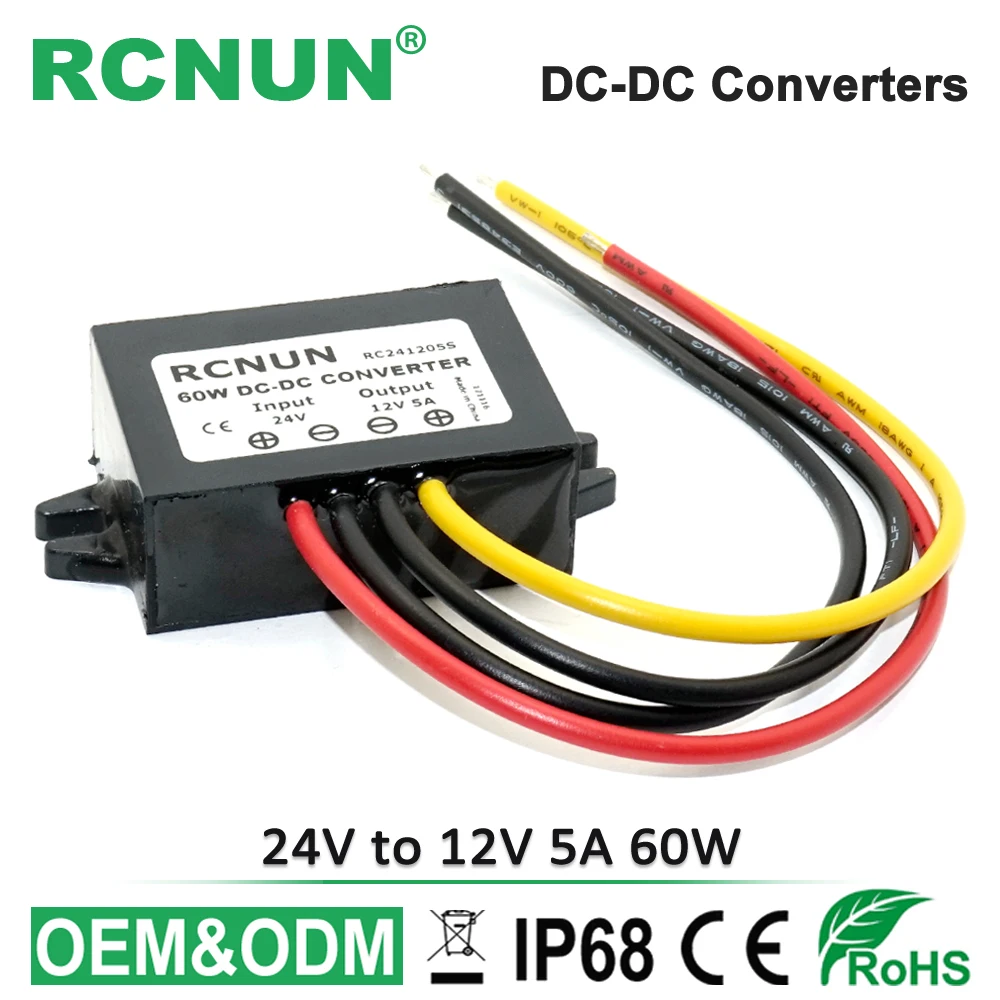 5A 60W DC 24V to 12V Buck Converter Step-Down Car Power Supply Voltage Regulator