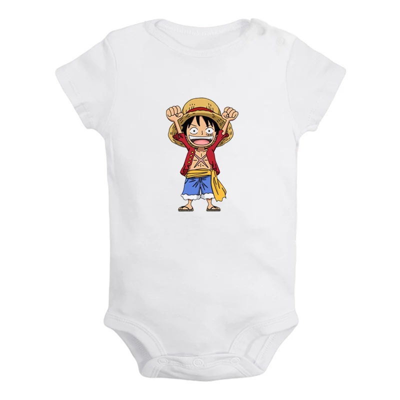

Anime One Piece Trafalgar Law Zoro Monkey D. Luffy Tony Chopper Newborn Baby Outfits Jumpsuit Print Infant Bodysuit Clothes