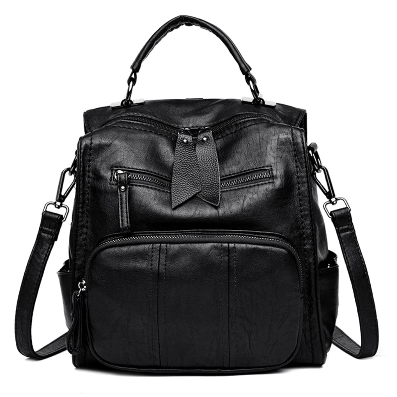 

Large Capacity Leather Shoulder Bag Mummy Maternity Nappy Diaper Baby Multifunction Travel Backpack