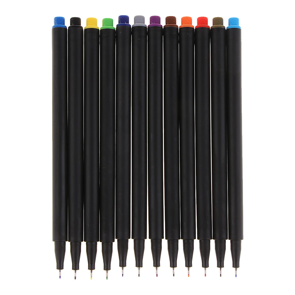 12Fineliner Color Pens Set,0.4mm Fine Line Colored Sketch Writing Drawing Pen for Journal Planner Coloring Book, Art Markers Pen
