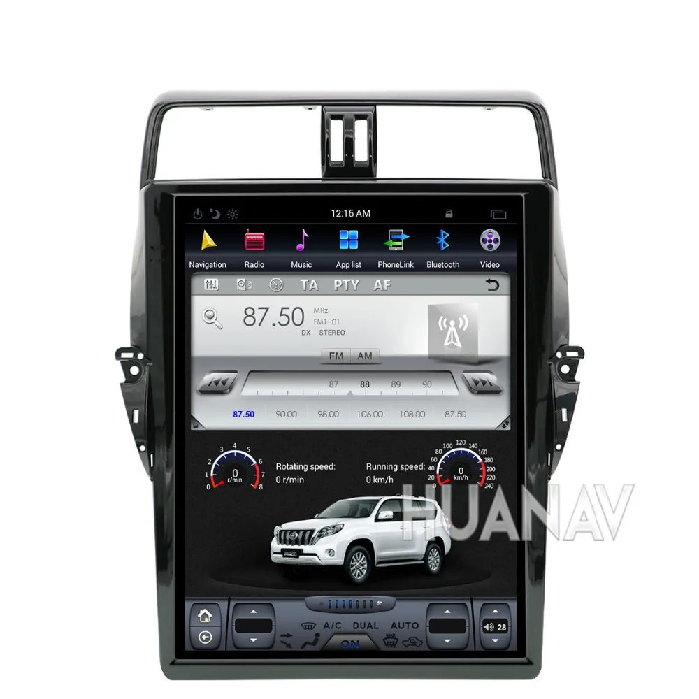 Excellent Tesla style 17" Car No DVD Player GPS Navigation For TOYOTA Land Cruiser Prado 150 2018 head unit 1 din radio Multimidia Android 2