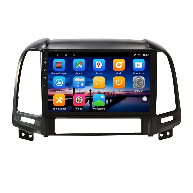 Perfect 9" 2G RAM 32G ROM Android Car DVD Radio Stereo GPS For Hyundai SANTA FE 2006 2007 2008 2009 2010 2011 2012 audio headunit WIFI 3