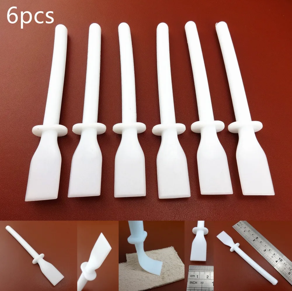 

6pcs Leather Craft Uniform Smear Board Glue Gumming Spreader Oil Dye Brush Tool - Sewing Carving Stitching Stamping Knife Cutter