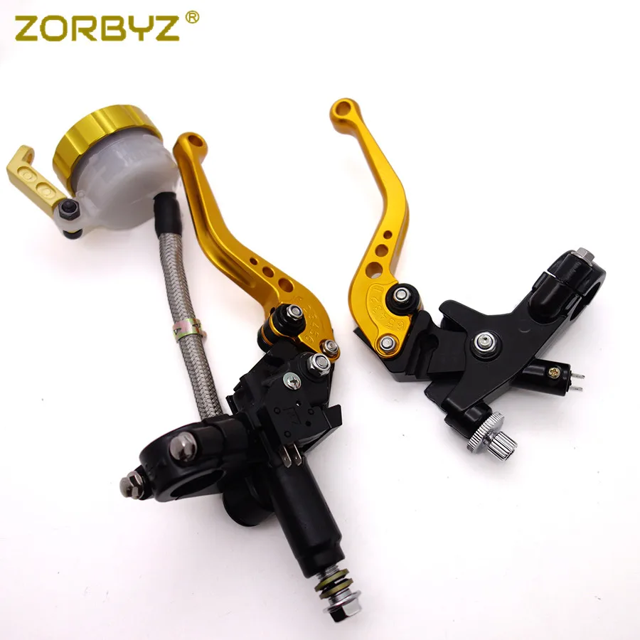 ZORBYZ Золотой мотоцикл 22 мм тормозной клатч главный цилиндр рычаг комплект резервуар для Honda Yamaha Kawasaki