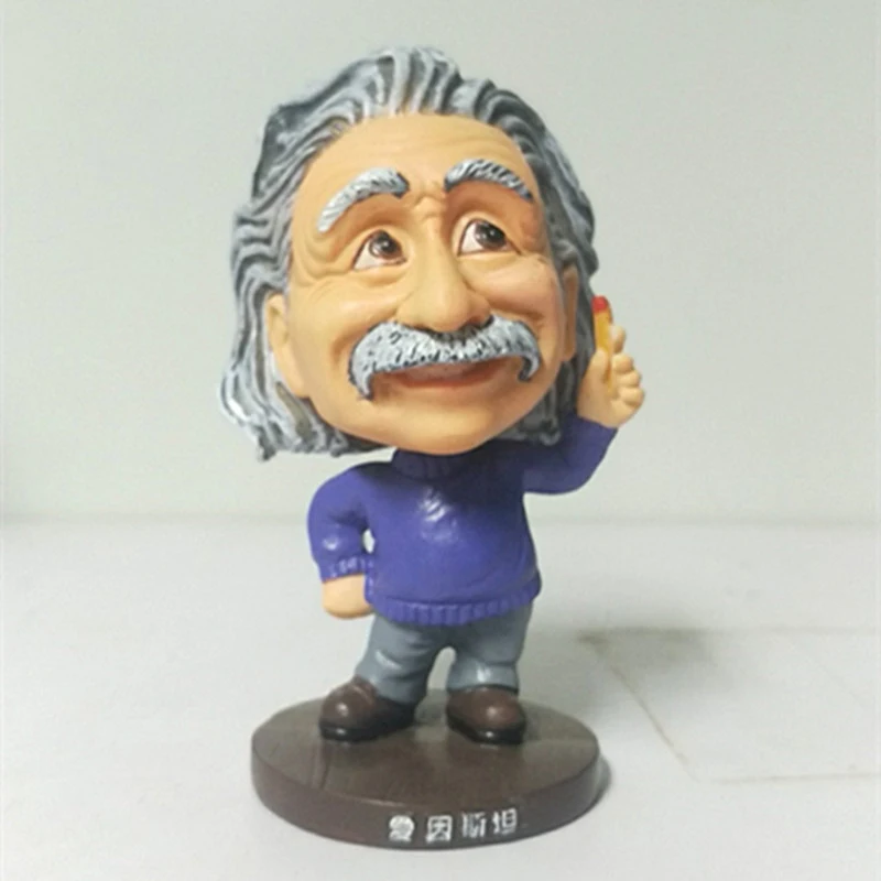 Einstein artesanías ornamentos estatua personalidad de resina creativa coche escritorio decoración adorno estatua para cumpleaños regalo de Acción de Gracias