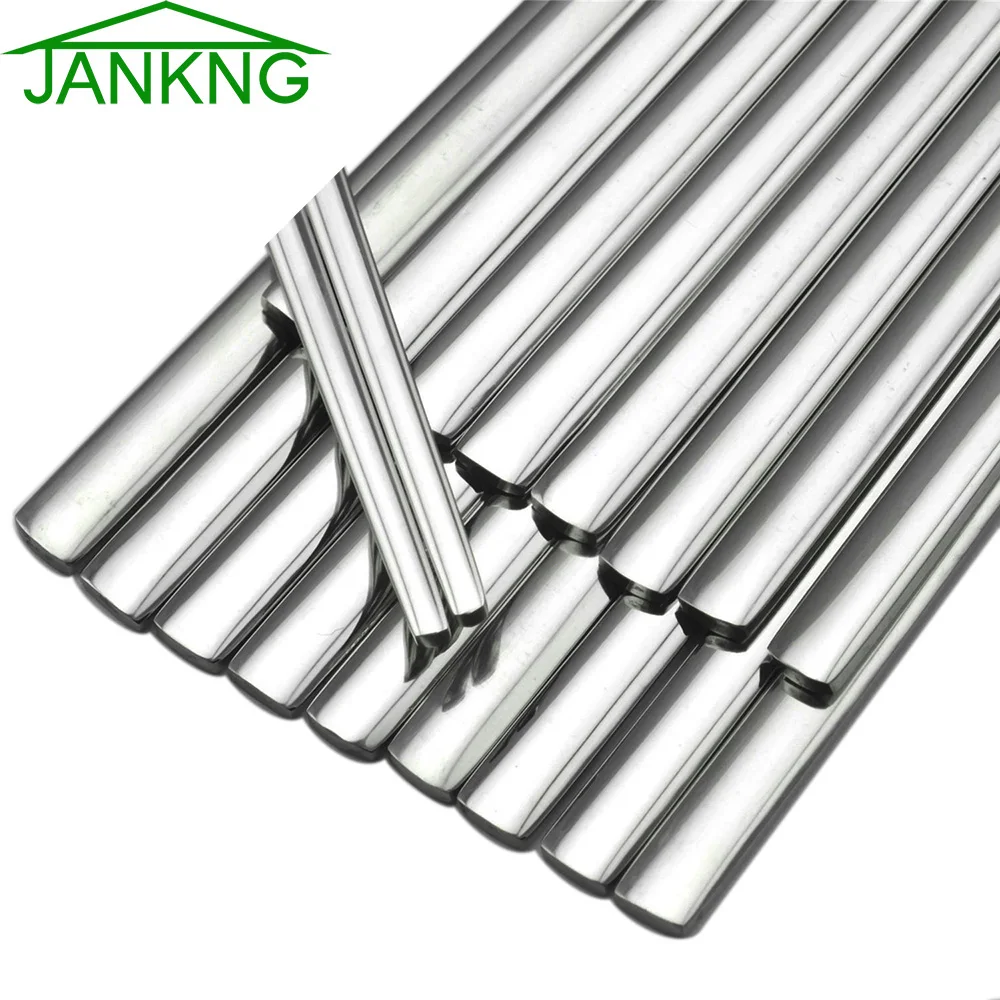 JANKNG Korean Style Chopsticks High Quality 18/10 Stainless Steel Sticks Japan Sushi Flat Chop Stick Kitchen Dinnerware Set