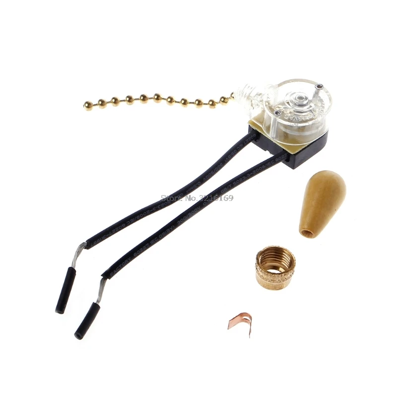 

For 1Pc Ceiling Fan Wall light Bedside Lamp Replacement Pull Cord Chain Switch 3A/250V 6A/125V Promotion