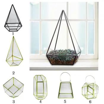 

MagiDeal Geometric Glass Flower Pot Terrarium Container Tealight Candle Holder for Table Deck patio today Room Home Decoration