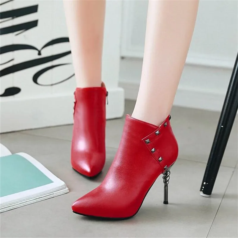 winter New pattern fashion Europe and America Cusp black sexy boots Fine heel Add wool Keep warm Women Boots size 34-43