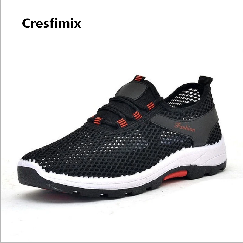 

Cresfimix baskets femmes women fashion black mesh breathable flat shoes lady comfortable slip on shoes cool summer shoes a2016