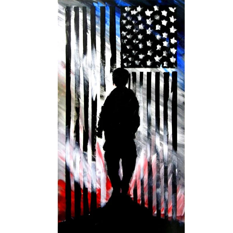 

High quality Hand Painted American Soldier oil painting on poster Canvens painting modern living room Home Decoration Fine Art