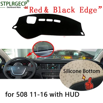 

Stplrgecp Top Quality Double layer Dash Mat Dashmat Dashboard Cover Sun Shade Dash Board Cover Carpet for Peugeot 508 2011-2016