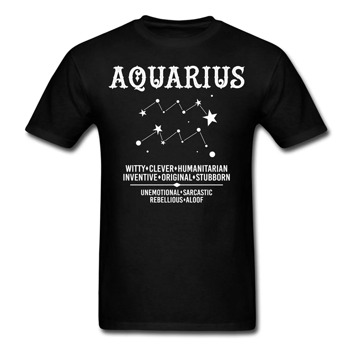 Мужская футболка с изображением знака зодиака Aquarius принтом для мальчиков