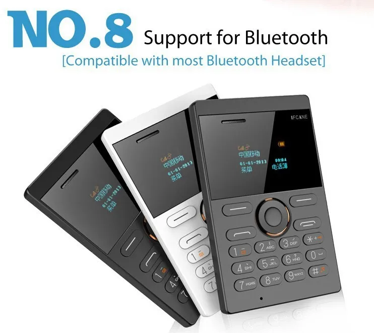 E1 mini Cell Phone Student Version ultra thin mini credit card Mobile phone FM Radio Bluetooth 335*200*71mm black 7