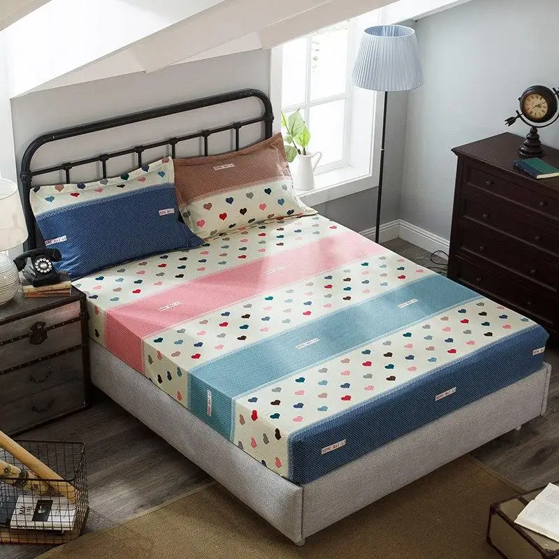 

Twin queen king double single size 100% Cotton Fitted Sheet Bed sheet Bed set Mattress cover 120/140/150/160X200cm sabanas