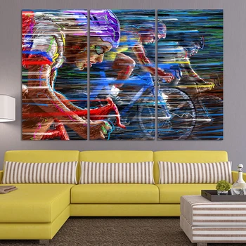 

Bicycle Sport Race Multicolor Abstract Characters Canvas Oil Painting Modern Wall Stickers Picture Art Wall Decoration A038