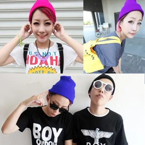 

Fashion 5A Quality New! 22 Candy Color Aautumn and Winter Warm Hip hop Knit Caps for Men and Women Knitted Beanies Free Ship 666