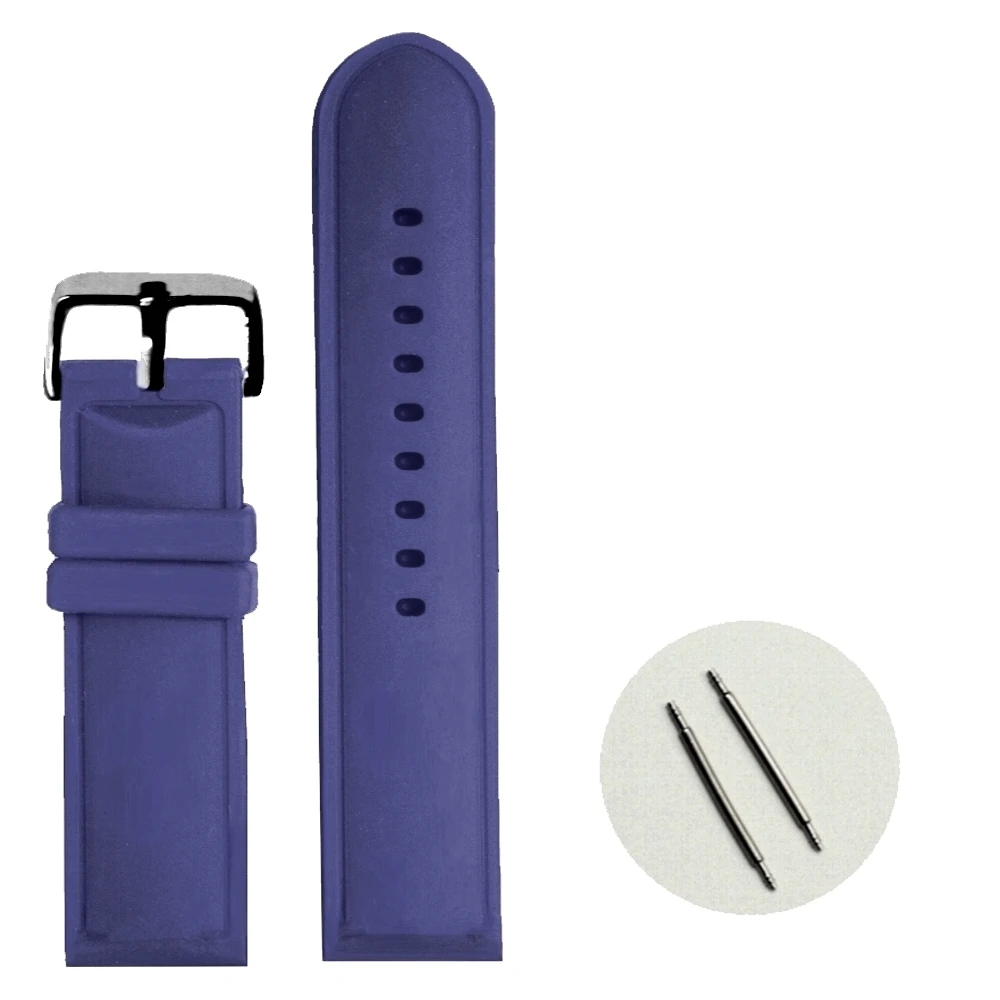 

24mm Classic Navy Blue Color Silicone Jelly Rubber Unisex Ladies Men Watch Band Straps WB1087E24JB