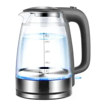 Стеклянный электрический чайник анти-тепло Взрывозащищенная Бытовая прозрачная Автоматическая мощность резки Многофункциональная кипящая вода
