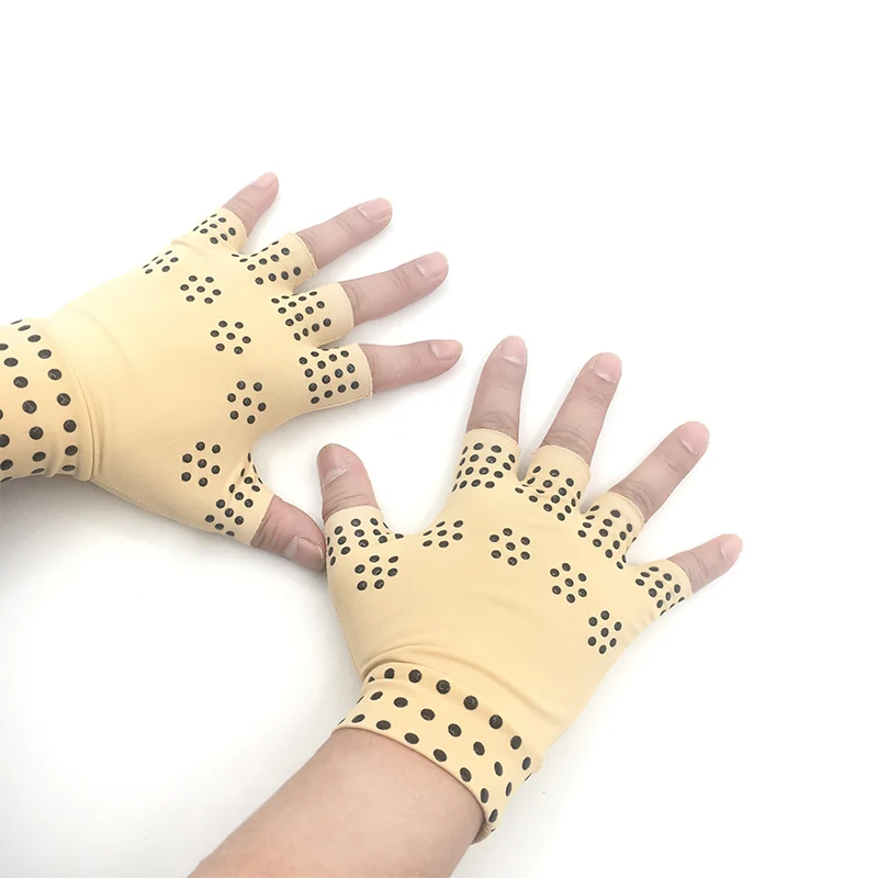 

1 Pair Magnetic Therapy Fingerless Gloves Arthritis Pain Relief Heal Joints Braces Supports Foot Care Tool Latex Hand Gloves