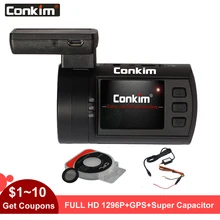 Conkim Car DVR Camera Ambarella A7 1296P 1080P HD DVR Car Black Box GPS Logger Motion Detector Auto Video Registrar mini 0806s