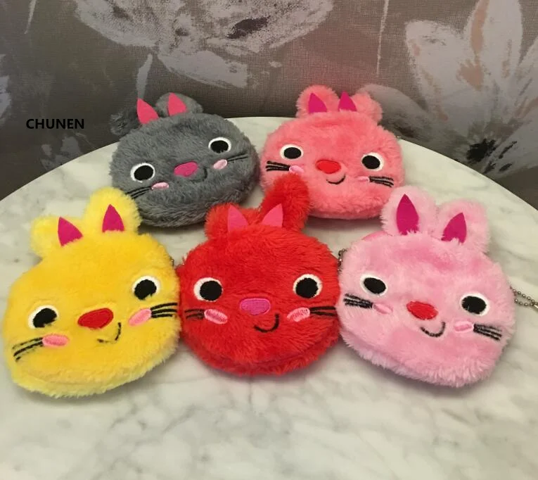 5Colors OF Rabbits Plush Purse- 12CM Approx. Kid's Key chain Plush Toy Coin Plush Purse