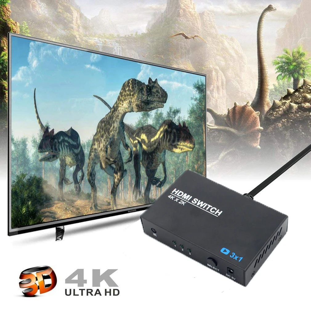 3 Порты и разъёмы HDMI 4 K Switcher Splitter концентратор ИК-пульт для HDTV Xbox PS3 PS4 мультимедиа