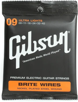 

GibsonGuitar SEG-700UL Brite Wires Electric Guitar Strings, Ultra light 09-.42 - Ultra Light